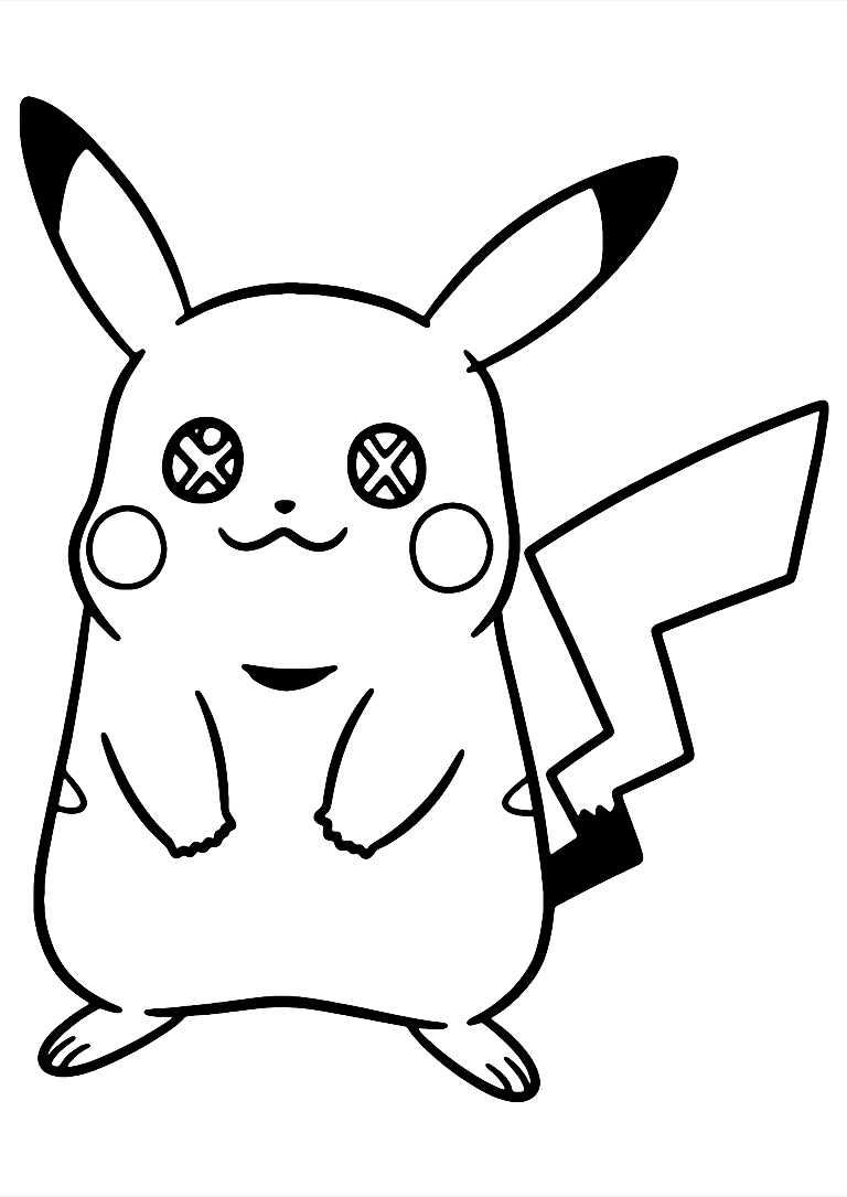 Disegno Da Colorare Di Pikachu Pokemon Buffo