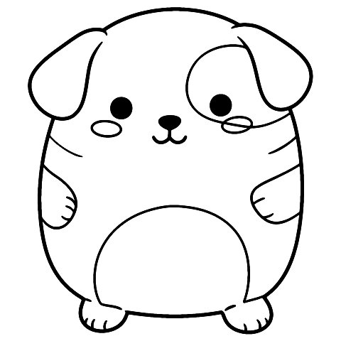 スクイッシュマロウ 犬 Coloring Page