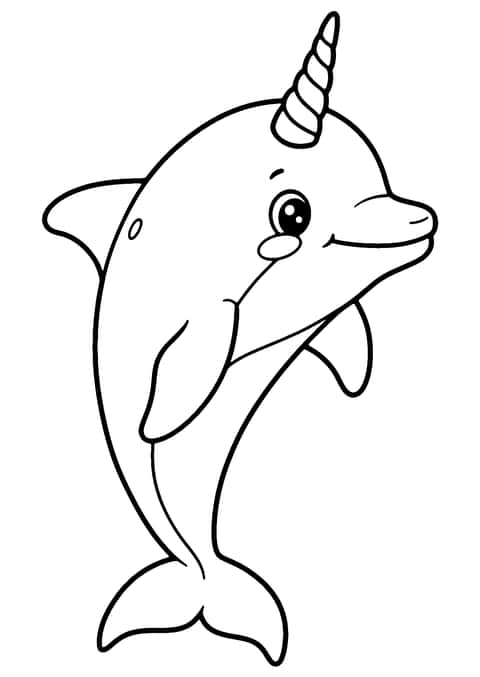 dolfijn eenhoorn Coloring Page