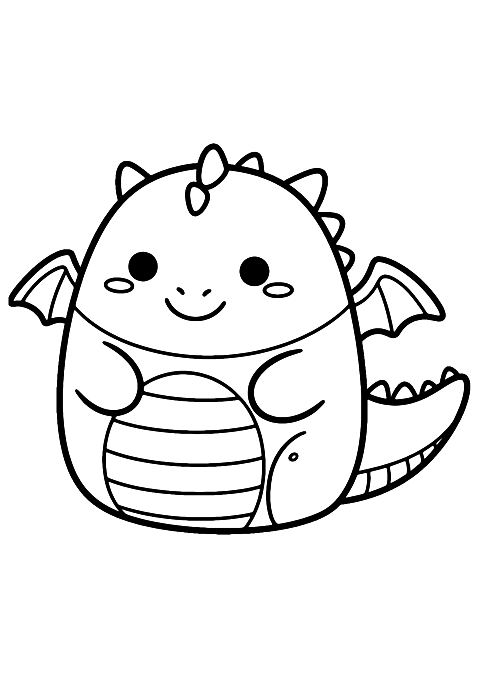 Drachen-Squishmallow Coloring Page