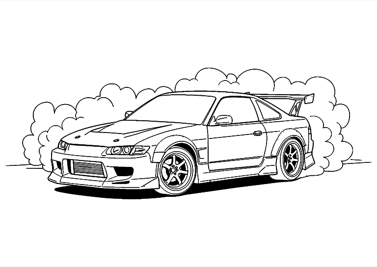 ドリフトカー の塗り絵