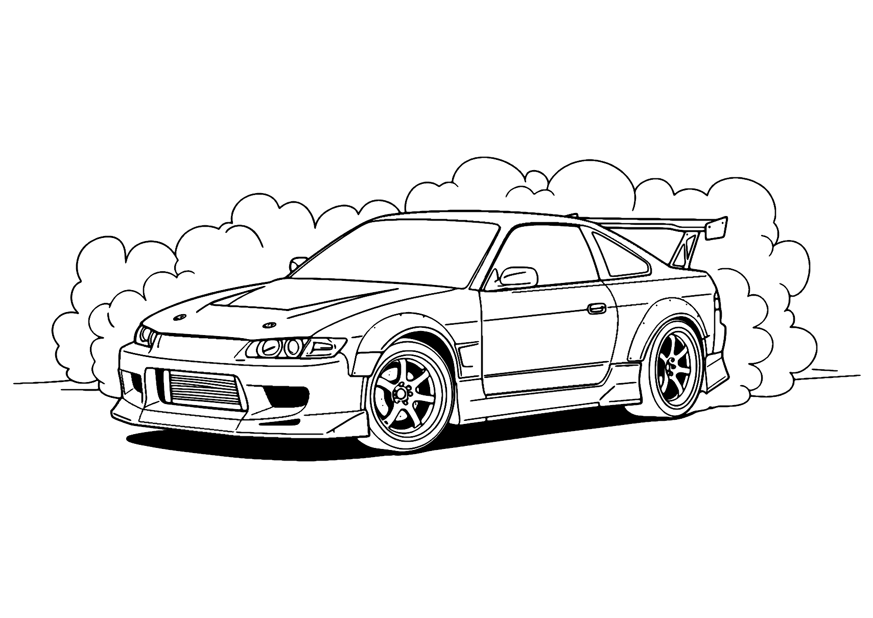 ドリフトカー 塗り絵