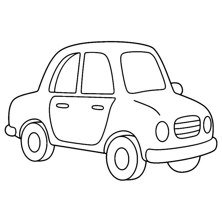 Desenho De Carro Simples Para Colorir