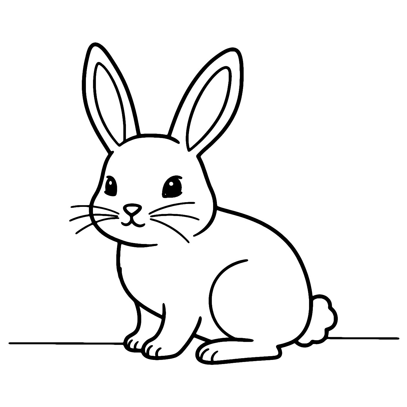 Easy Rabbit Coloring Page