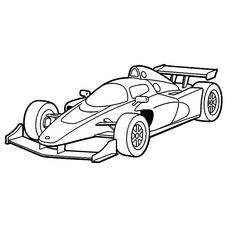 Easy Race Car Coloring Page