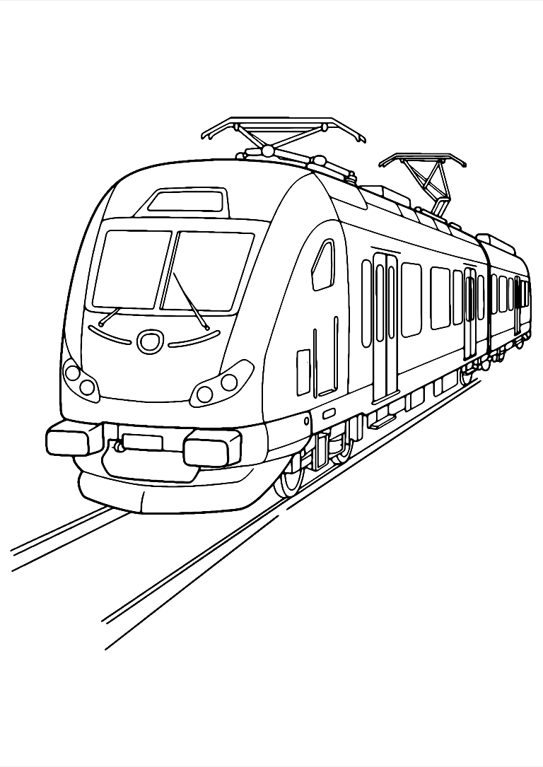 Elektrische Trein Kleurplaat