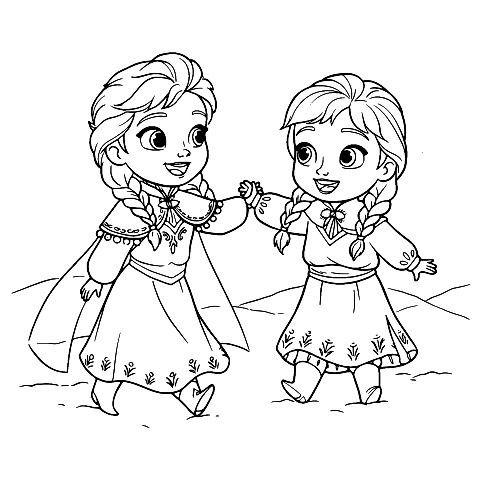 young elsa and anna