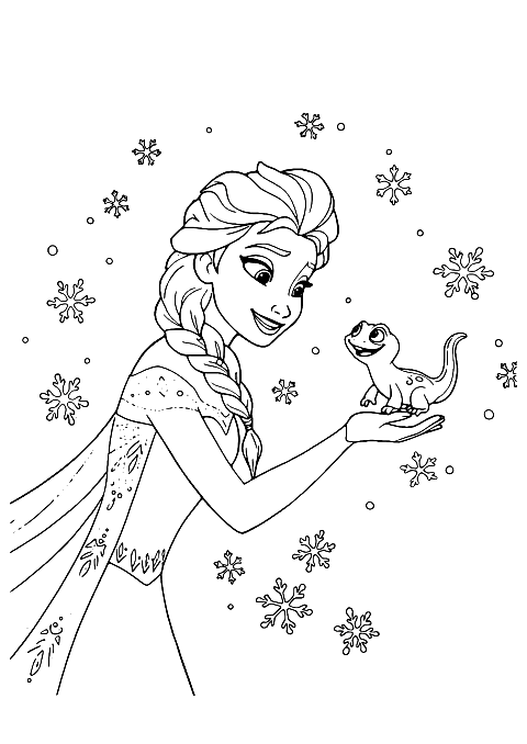 elsa og bruni Coloring Page