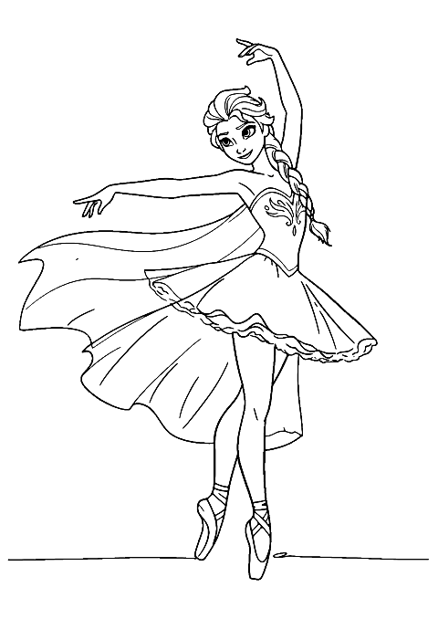 발레리나 엘사 Coloring Page