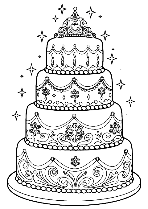 elsa torte Coloring Page