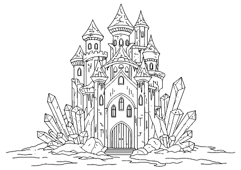 elsa castle Coloring Page