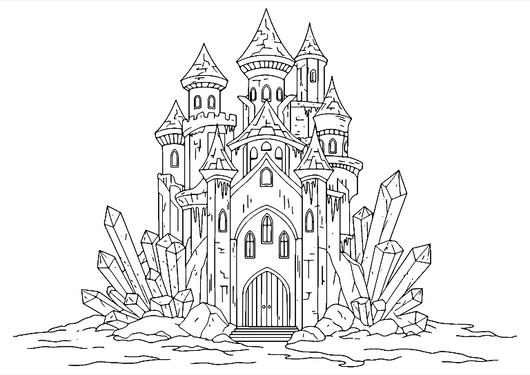 Elsa Castle Coloring Page