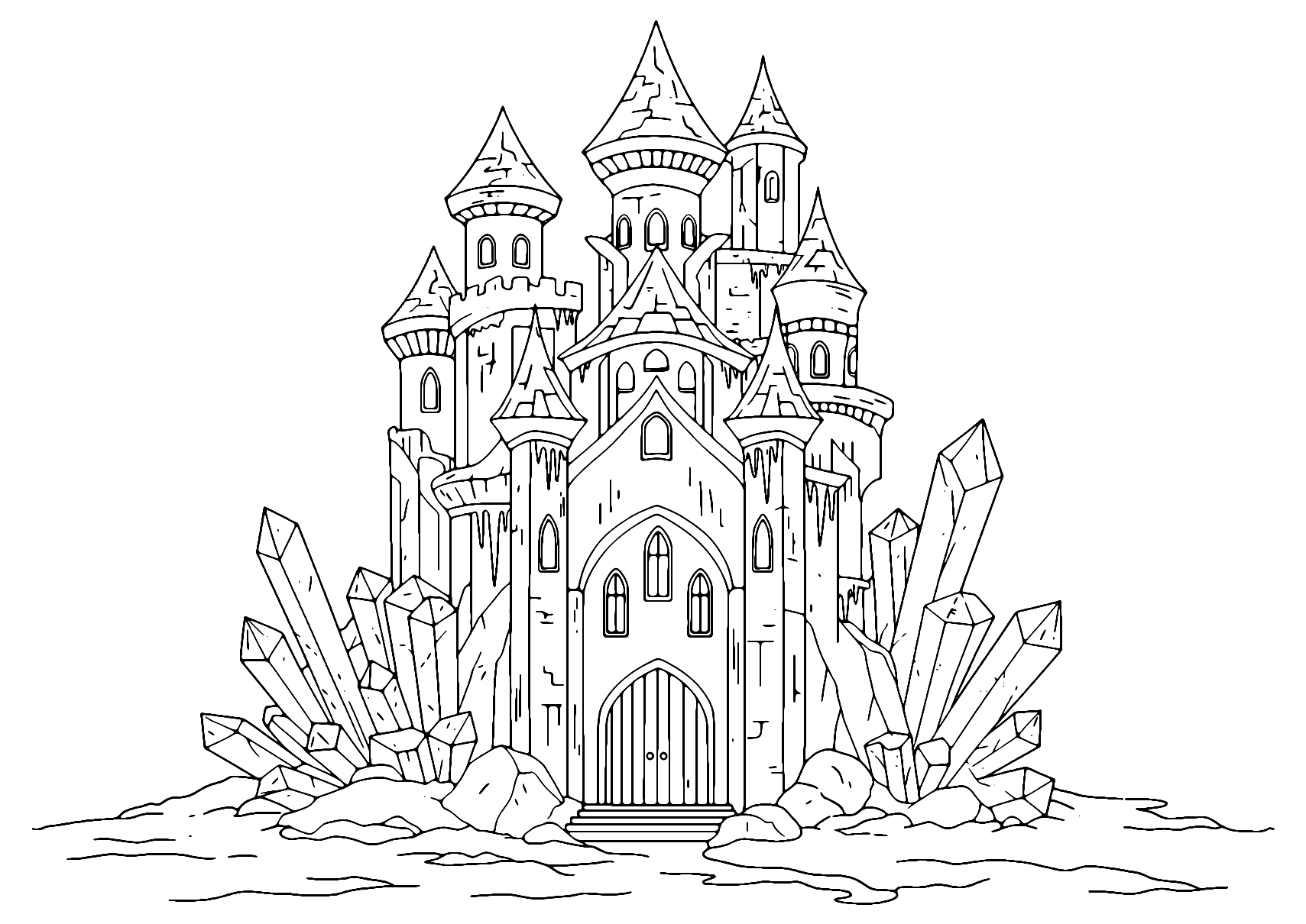 Elsa Castle Coloring Page