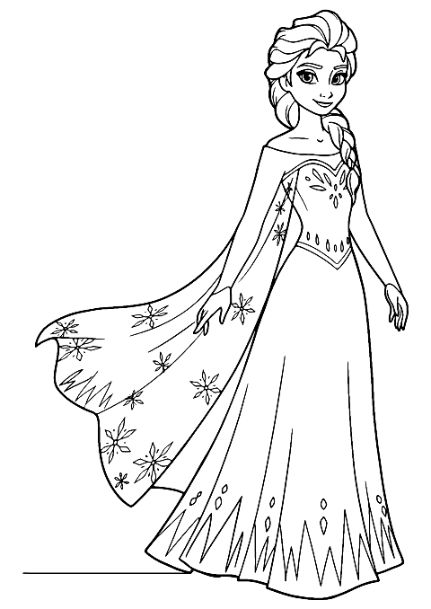 elsa kjole Coloring Page