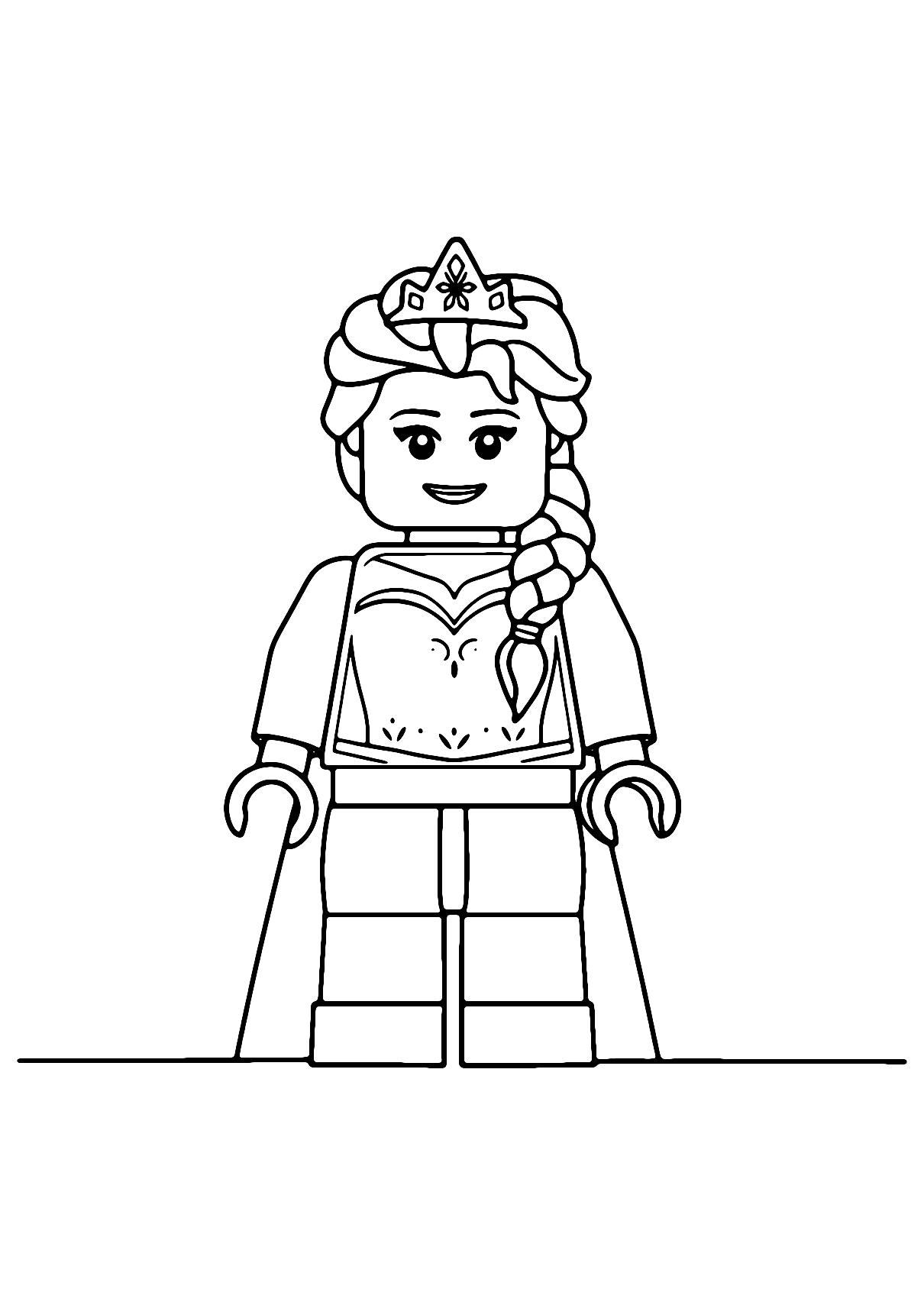 Elsa Lego Coloring Page