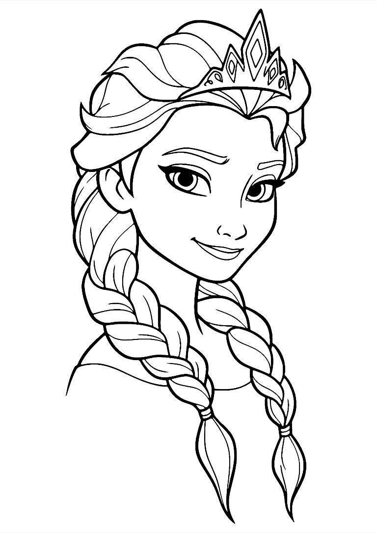 Desenho De Retrato Elsa Para Colorir