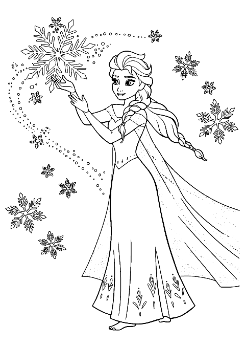 elsa flocon de neige Coloring Page