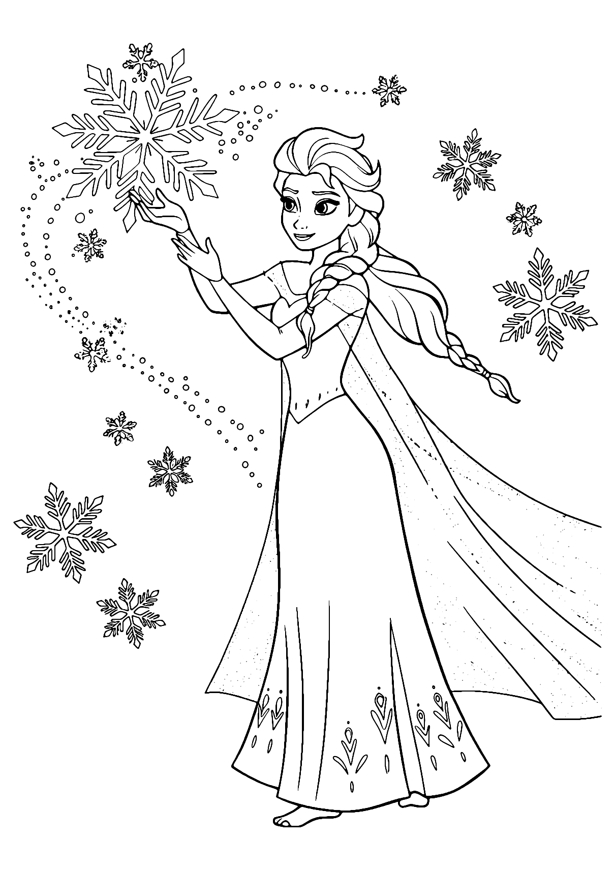 Elsa Floco De Neve Para Colorir