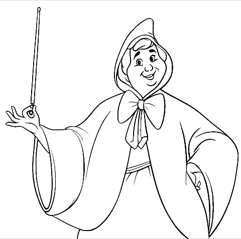 Fata Madrina Cenerentola Coloring Page