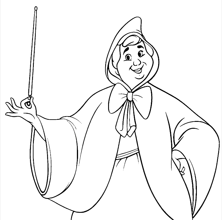 Coloriage Fée Marraine Cendrillon