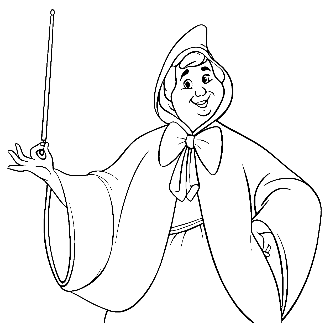 Fairy Godmother Cinderella Coloring Page