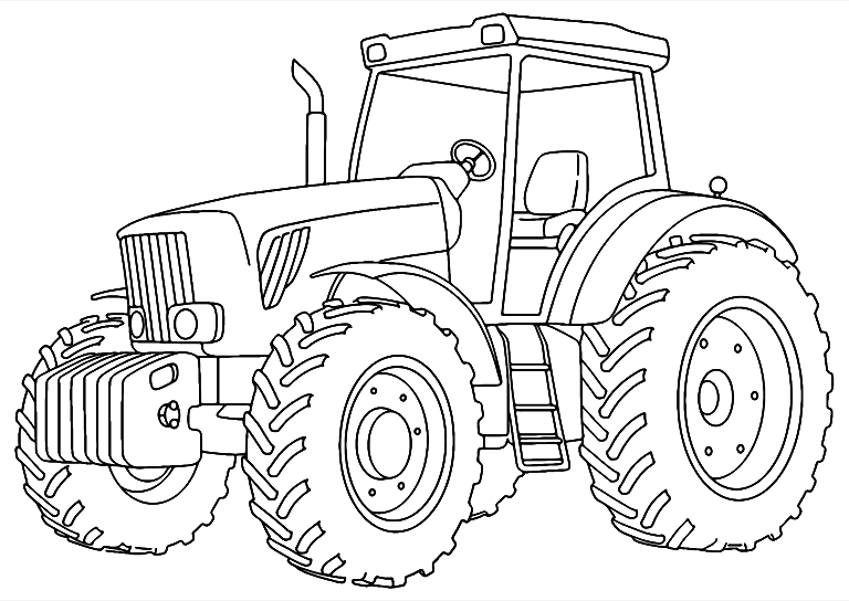 Farm Tractor Coloring Page