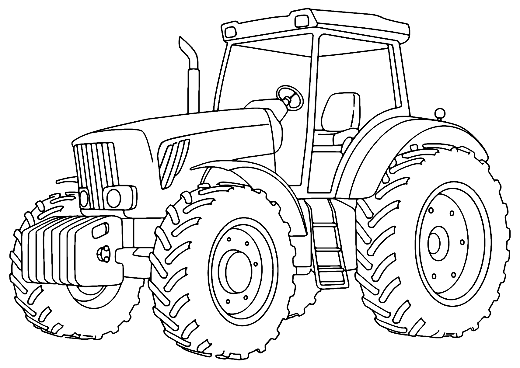 Farm Tractor Coloring Page