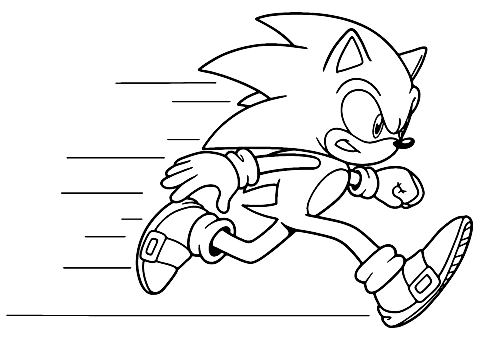 Gyors sonic Coloring Page