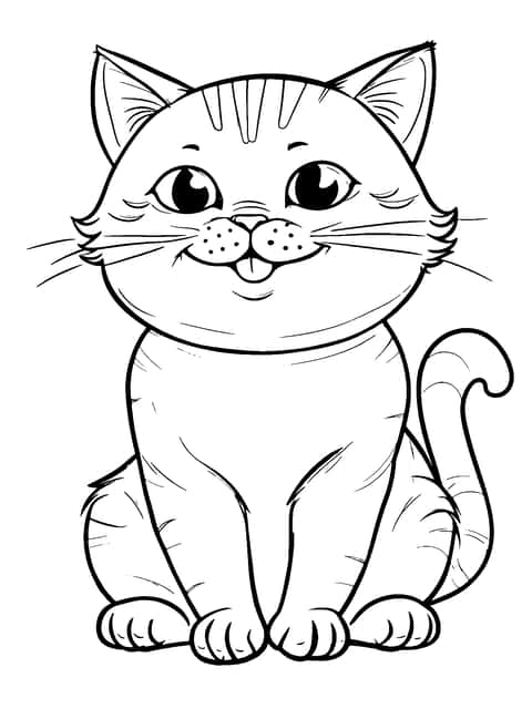 dikke kat Coloring Page