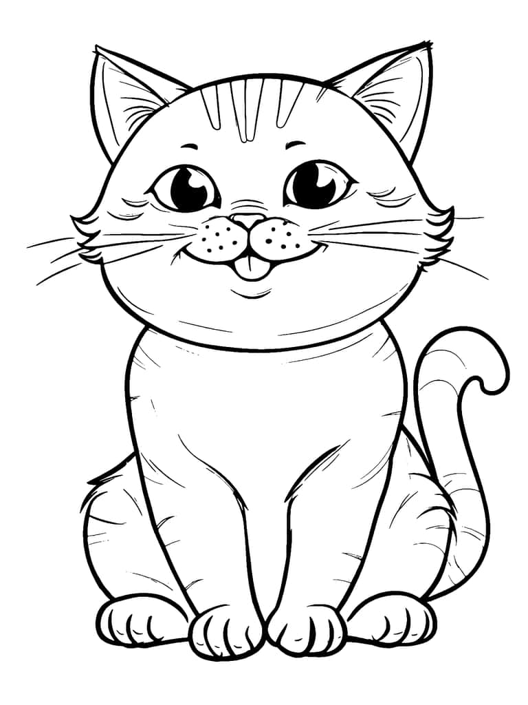 Desenho De Gato Gordinho Para Colorir