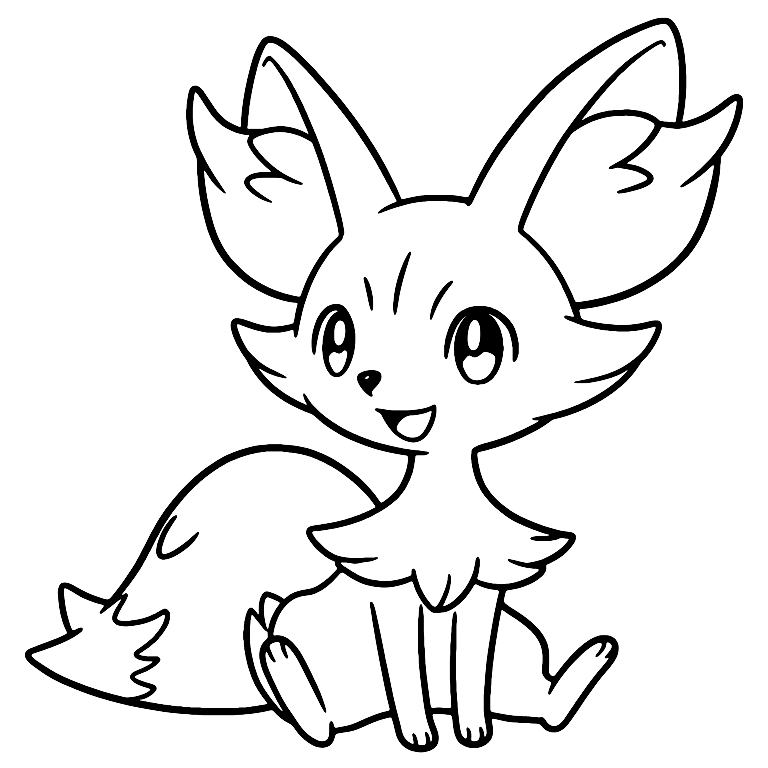 Fennekin Pokemon Värityskuva