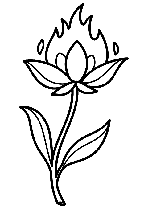 flor de fuego Coloring Page