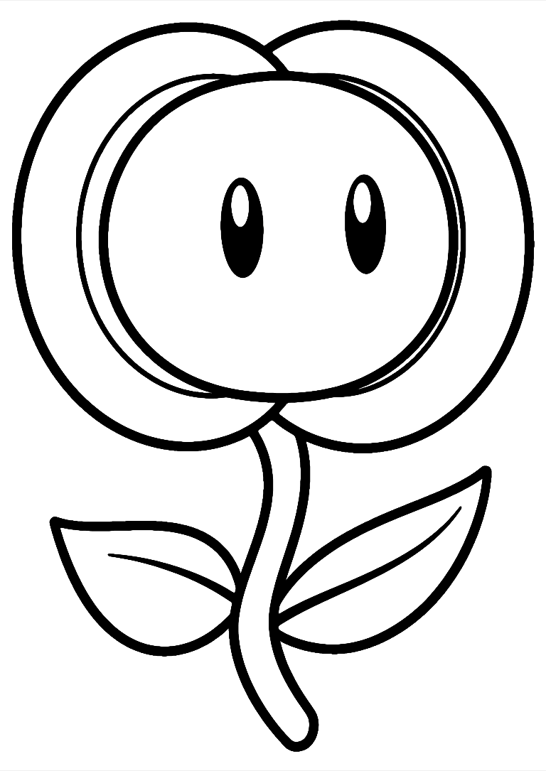 Super Mario Fire Flower Coloring Page