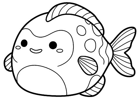 fisk Squishmallow Coloring Page