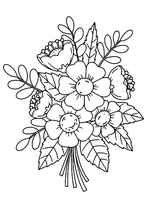 buket bunga Coloring Page