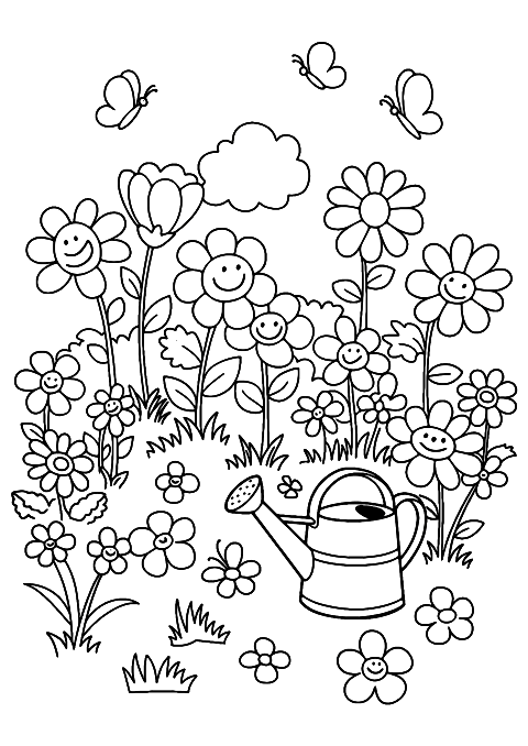 taman bunga Coloring Page