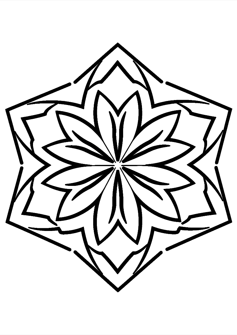 Desenho De Flor Geometrica Para Colorir