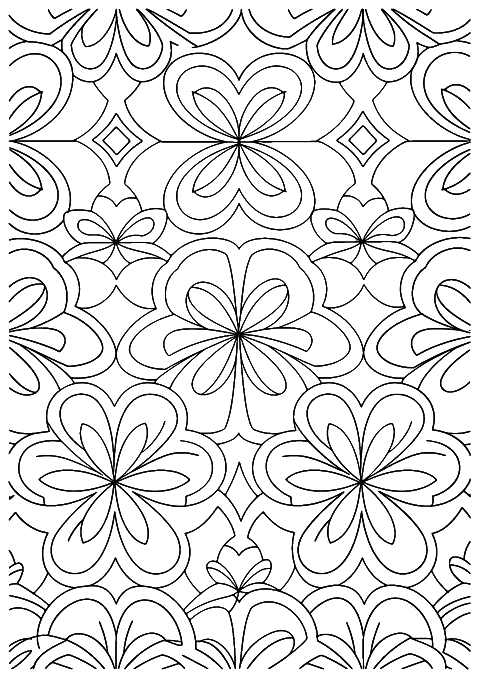 bloemen mozaïek Coloring Page