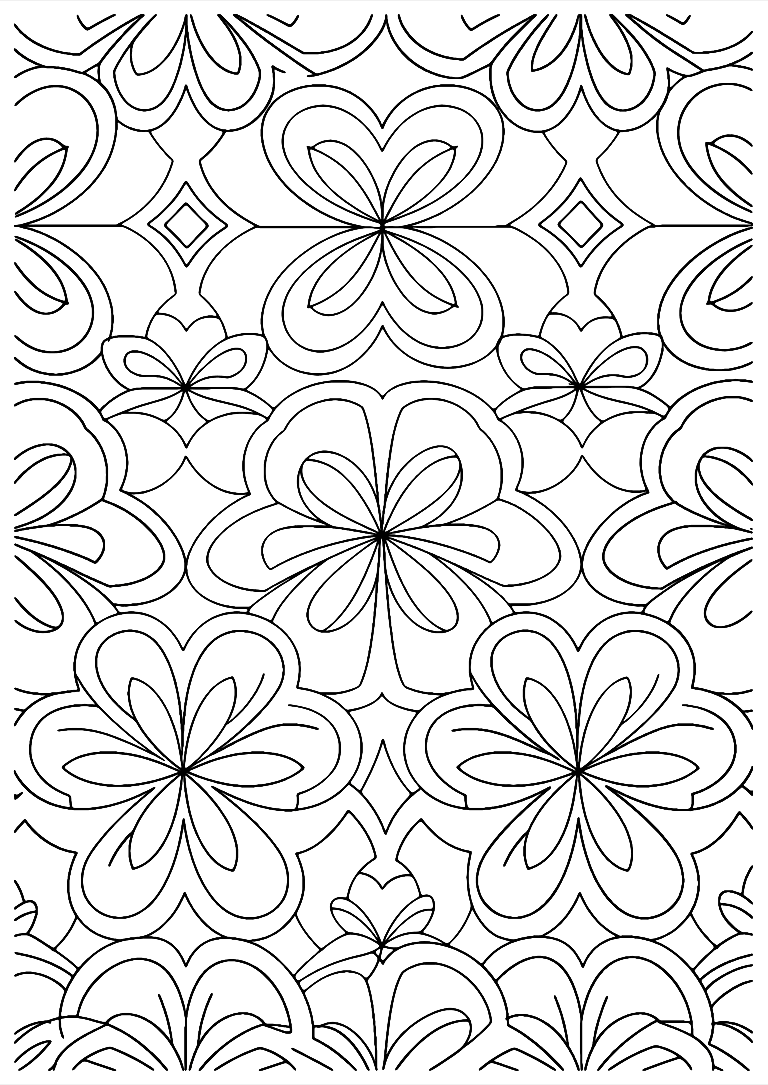 Dibujo De Mosaico De Flores Para Colorear