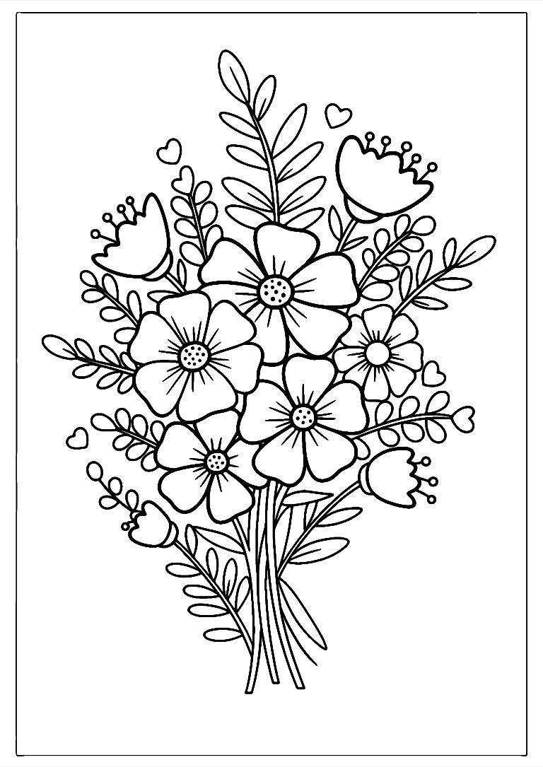 Flower Mothers Day Coloring Page