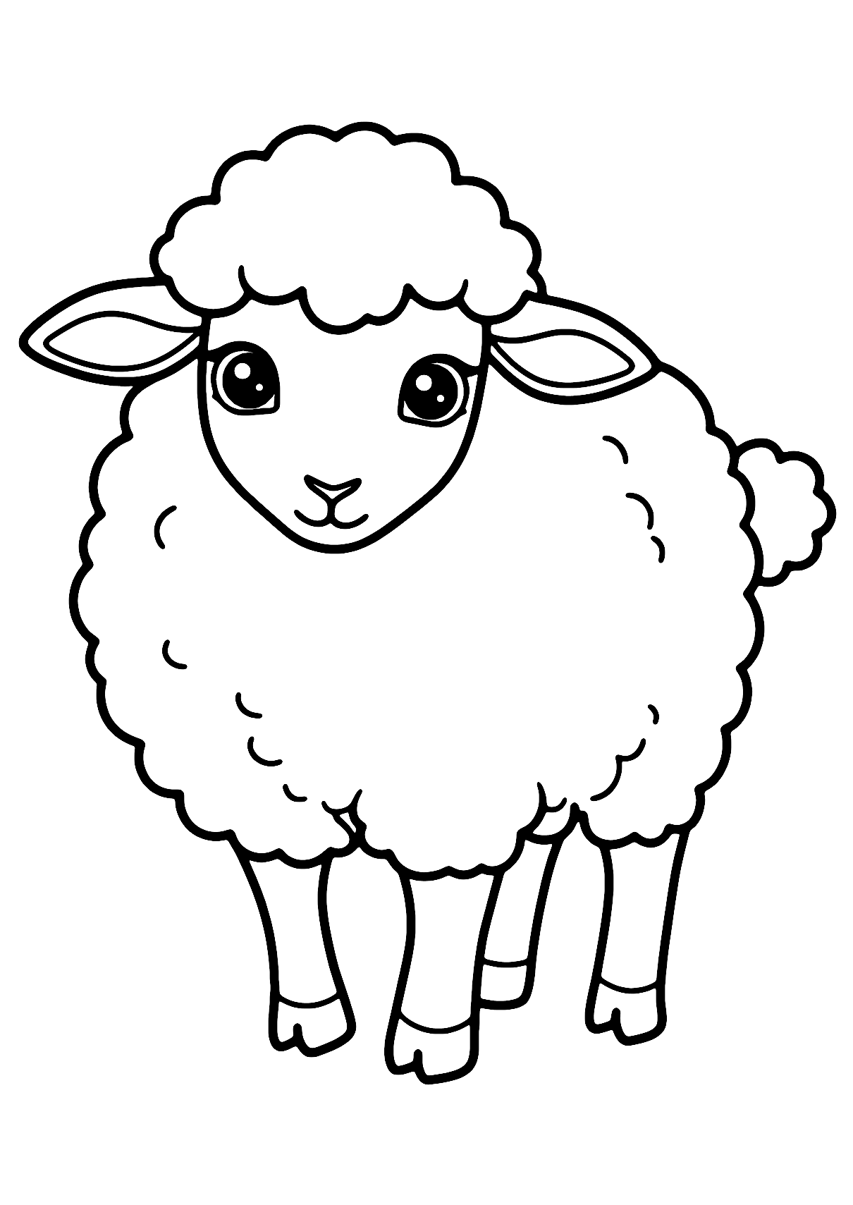 Sheep With Big Eyes Coloring Page