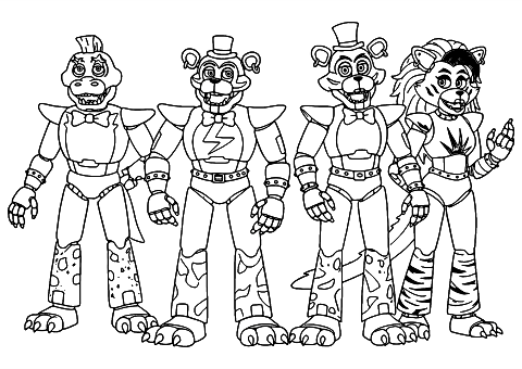 fnaf 시큐리티 브리치 Coloring Page