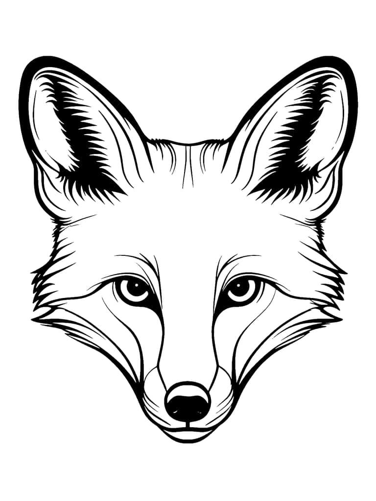 Coloriage Visage De Renard