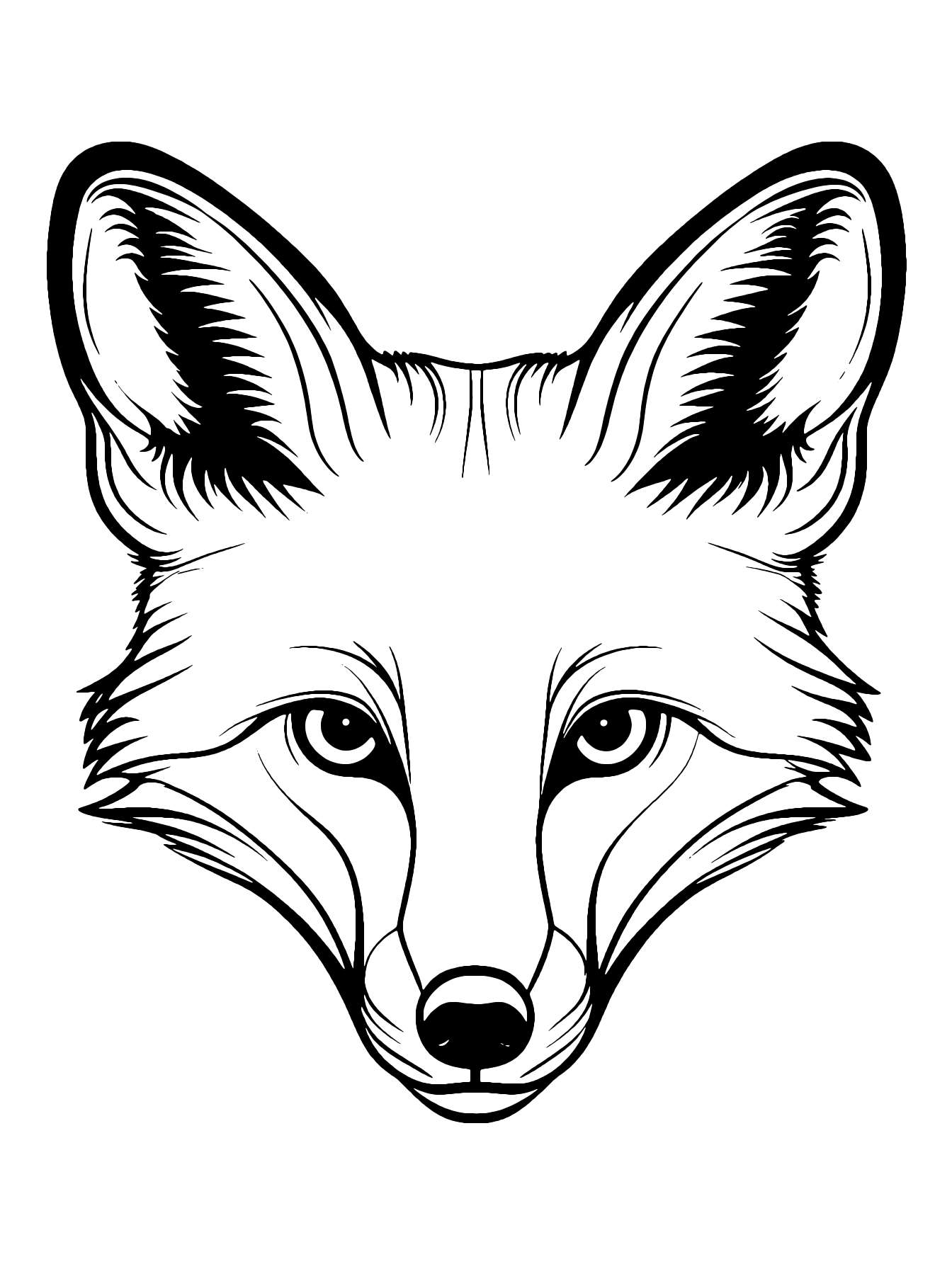 Fox Face Coloring Page