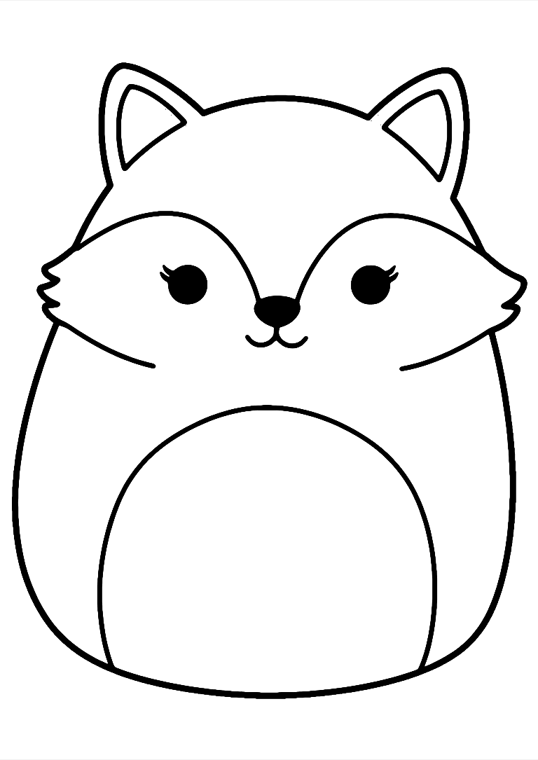 Desenho De Raposa Squishmallow Para Colorir