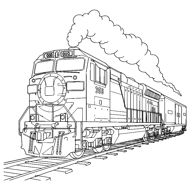 Freight Train Coloring Page