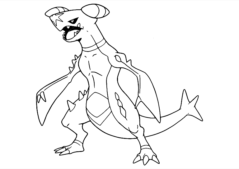 Disegno Da Colorare Di Garchomp Pokemon