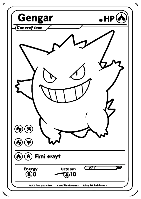 gengar pokemon kort Coloring Page