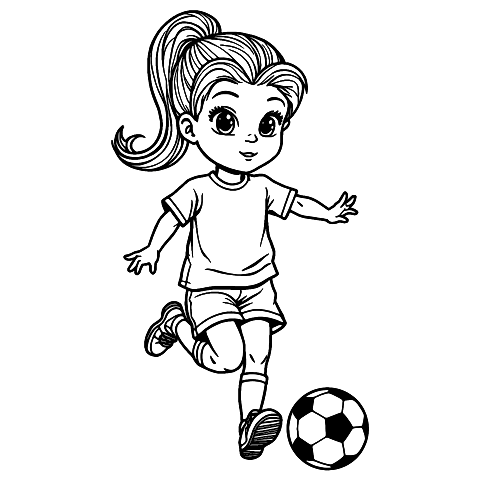 girl playing soccer