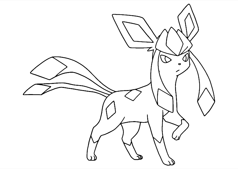 Gambar Mewarnai Pokemon Glaceon